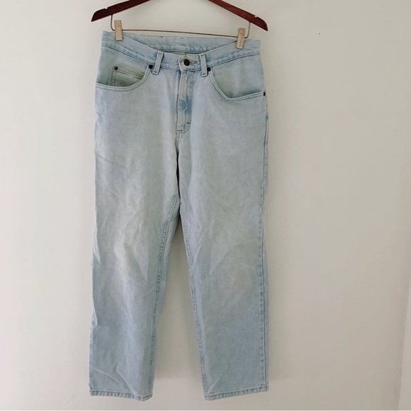 Vintage 90’s Lee Jeans High Waisted Straight Leg Light Wash Sz 29/30 - Picture 7 of 12